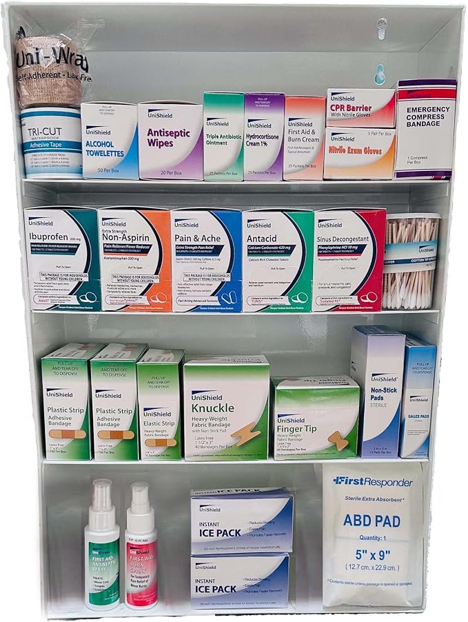 4-Shelf Metal 1st Aid Cabinet Class A, Large Capacity First Aid Wall Mount - Image 4