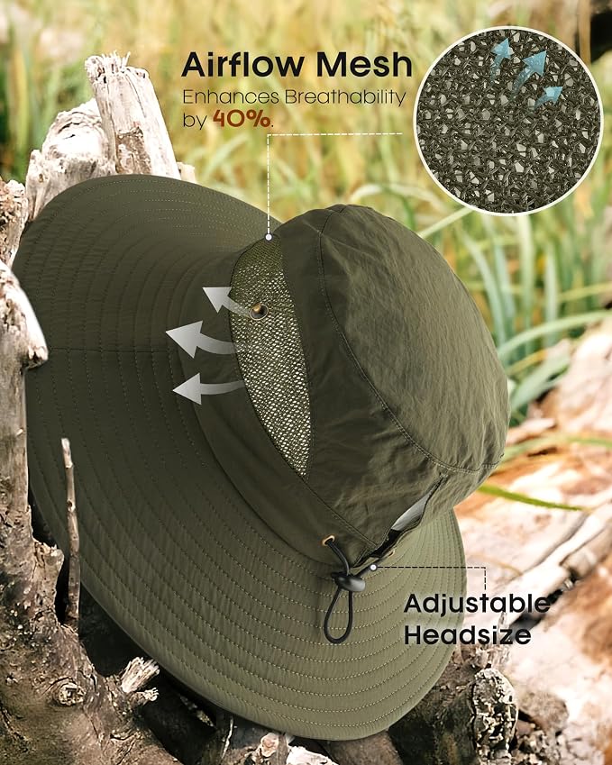 FURTALK Womens Sun Hat with Ponytail Hole Beach Hiking Summer Wide Brim UPF 80+ - Image 5