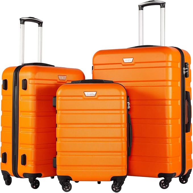 Coolife Luggage 3 Piece Set Suitcase Spinner Hardshell Lightweight TSA Lock by COOLIFE