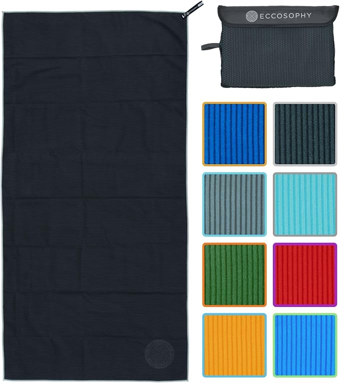 ECCOSOPHY Microfiber Beach Towel – Quick Dry Gym Towel, Highly Absorbent by ECCOSOPHY