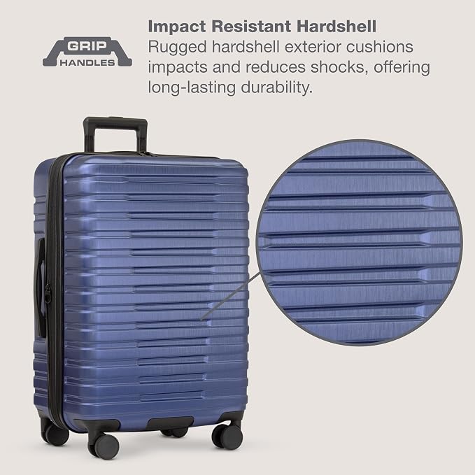U.S. Traveler Boren Polycarbonate Hardside Rugged Travel Suitcase Luggage - Image 3