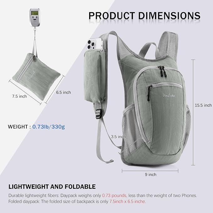 10L Small Hiking Backpack Travel Daypack Lightweight Packable Back Pack - Image 6