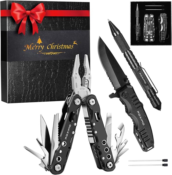 Gifts for Christmas, Pocket Knife, Tactical Pen 3-In-1, Christmas Gifts by POXIMOATools