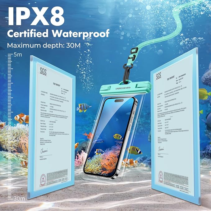 UNBREAKcable Waterproof Phone Pouch-2 Pack IPX8 Waterproof Phone Case - Image 3