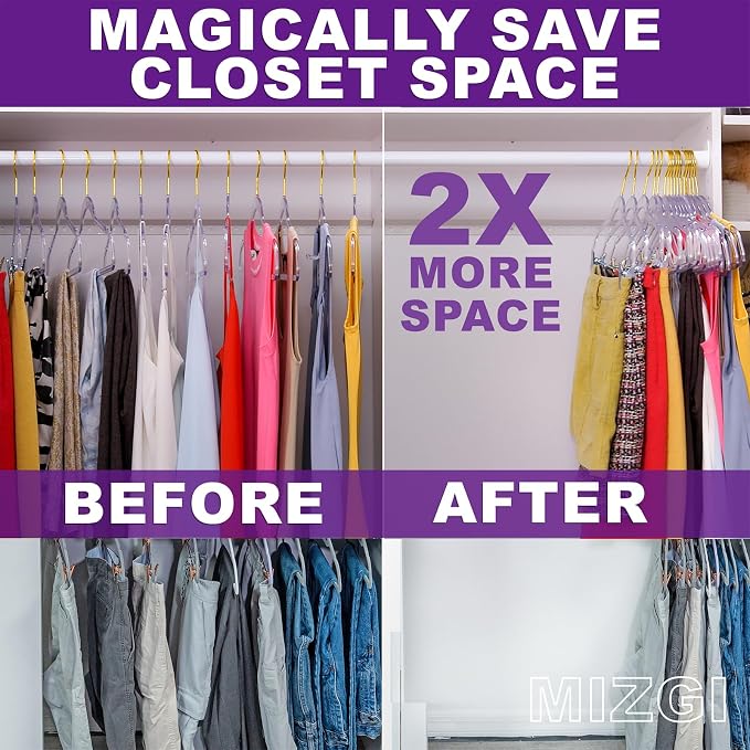 Premium Clear Invisible Acrylic Hangers, 20 Pack Ultra Slim & Space Saving Suit - Image 4