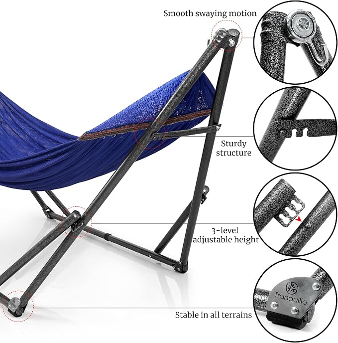 Tranquillo Universal Hammock 600 lbs Capacity, Instant 20s Foldable Hammock - Image 8