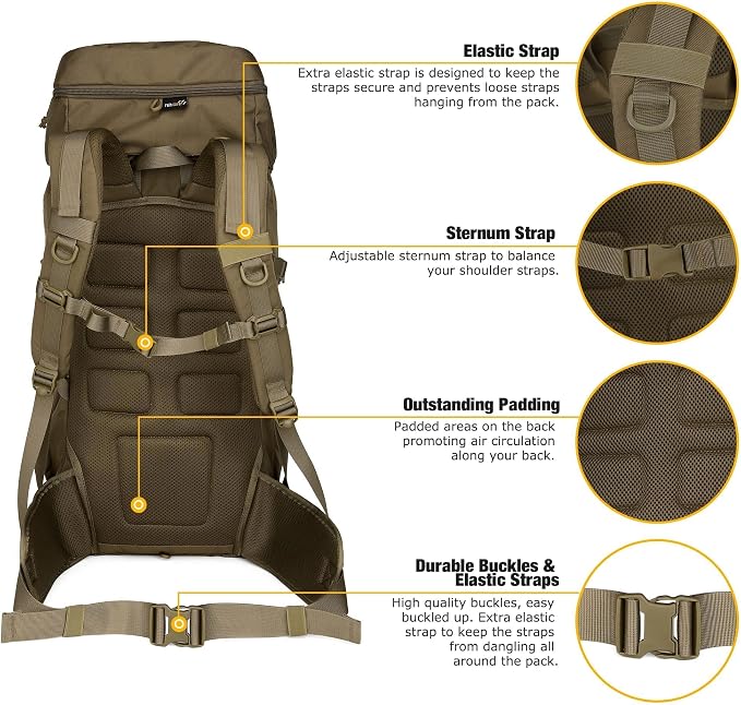 Mardingtop 50L Hiking Backpack, Backpacking Backpack - Image 6