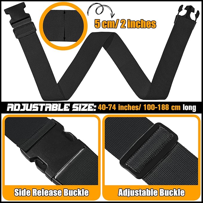 Eccliy 12 Pack Luggage Straps Suitcase Belts Wide Adjustable Packing Straps - Image 4
