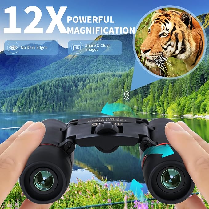 Compact 30x60 Binoculars for Adults and Kids, Foldable Lightweight Easy Focus - Image 6