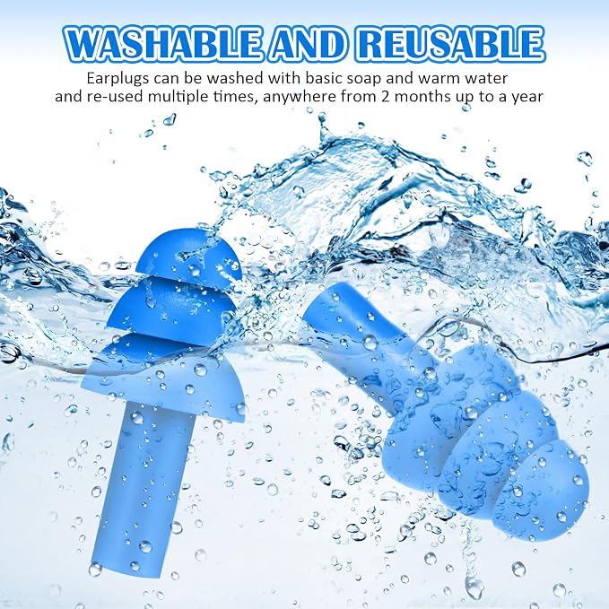 TrelaCo 100 Pairs Ear Plugs Bulk, NRR 29dB Reusable Silicone Ear Plugs - Image 4