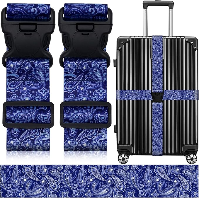 2 Pack Luggage Straps for Suitcases, Adjustable Travel Belt by ZHOMA