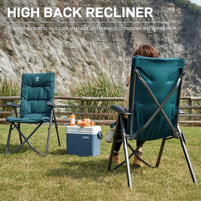 EVER ADVANCED Folding Camping Recliner Chair Fully Padded - Image 7