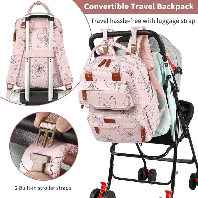 Diaper Bag Backpack, Baby Girl Diaper Bag - Image 6