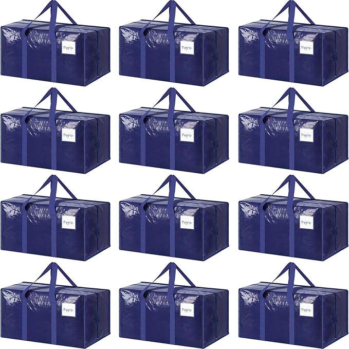12 Pack Extra Heavy Duty Large Moving Bags by Fygrip