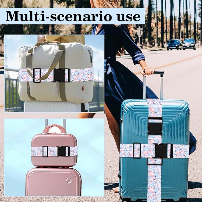 Cherry Blossoms Luggage Straps for Suitcases TSA Approved, Luggage Identifiers - Image 7