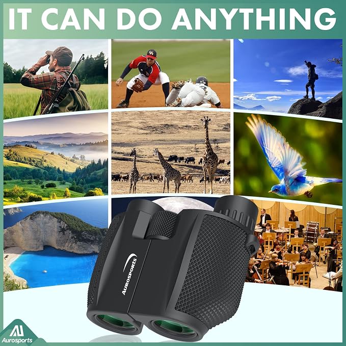 Aurosports 10x25 Binoculars for Adults and Kids, Large View Compact Binoculars - Image 7