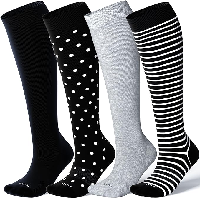 LEVSOX Compression Socks for Pregnant Women 20-30 mmHg Knee High Cute Funny by Levsox