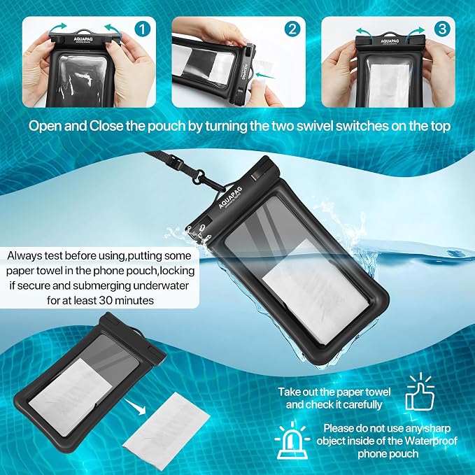 NEPHI IPX8 Floating Waterproof Phone Pouch 2 Pack-Up to 8.0"，Floating Phone Case - Image 8