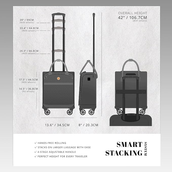 Verage 18x14x8in Spinner Underseat Carry-On Luggage -Airplane Personal Item Bag - Image 9