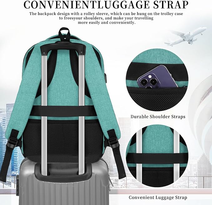 Backpack for Women Men, School Backpack for Boys Girls Teens, 15.6 Inch Laptop - Image 6