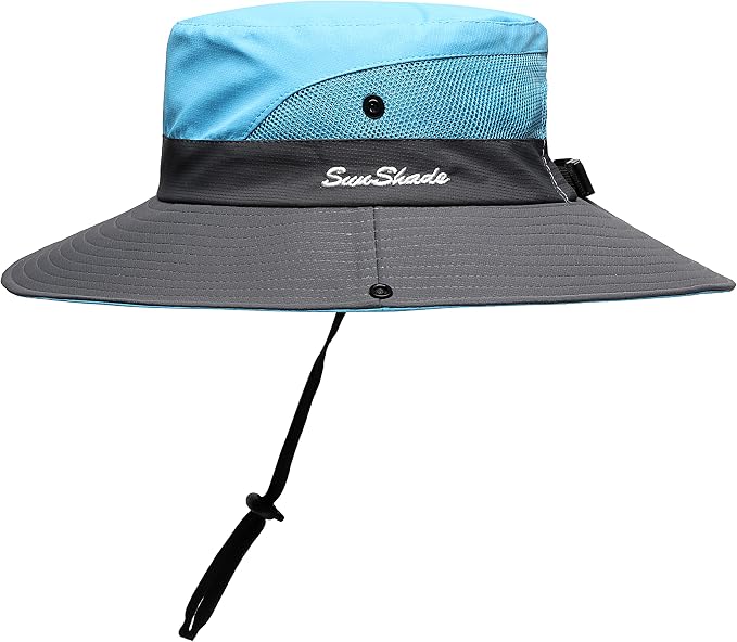 Womens Summer Sun Hat Beach Hat Wide Brim Outdoor UV Protection Hat Foldable by AEFSHAN