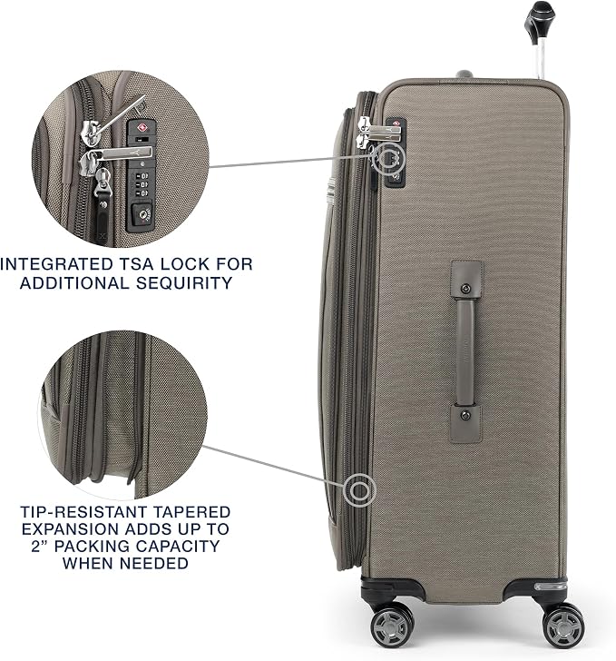 Travelpro Platinum Elite Softside Expandable Checked Luggage, 8 Wheel Spinner - Image 4