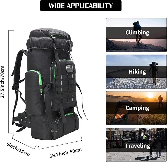 Hiking Backpack for Men 70L/100L Camping Backpack Military Rucksack Molle 3 - Image 5