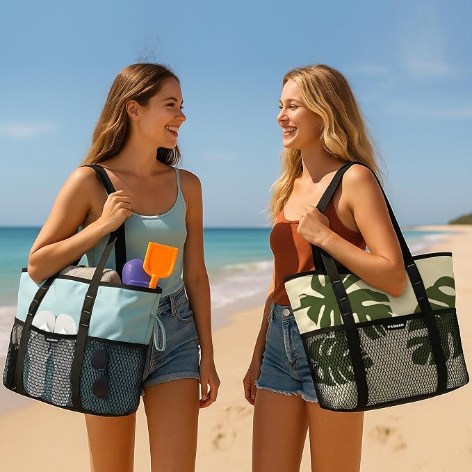 Beach Bag with Zipper - Image 6