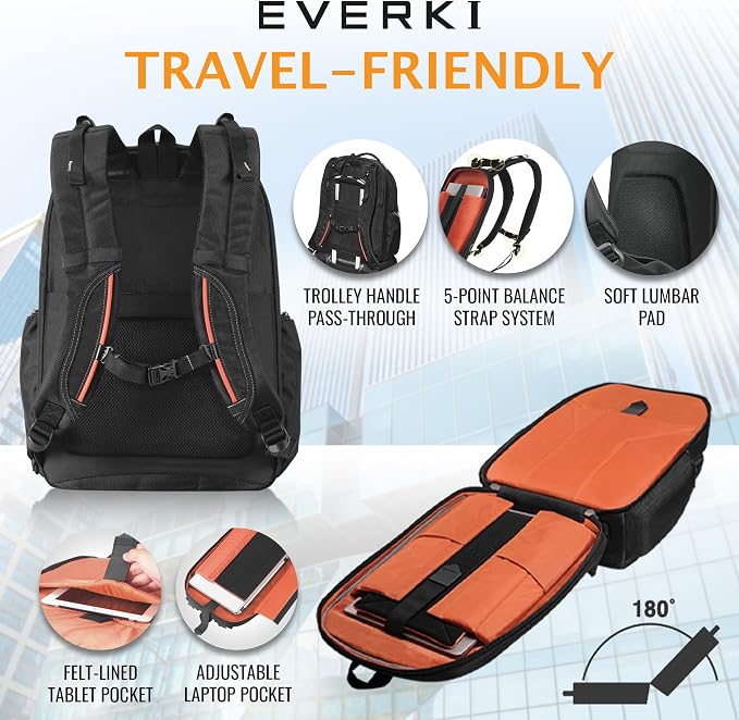 EVERKI 32L Atlas Business Laptop Backpack – Adjustable Compartment - Image 4