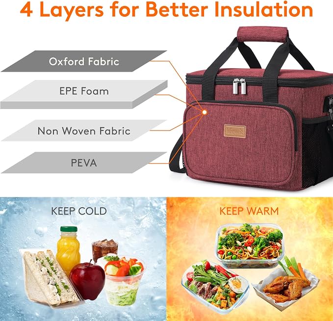 Lifewit Large Lunch Bag Insulated Lunch Box Soft Cooler Cooling Tote - Image 2