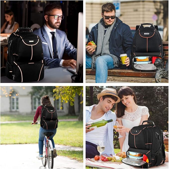 VECKUSON Lunch Bag Backpack, Insulated Cooler Lunch Box, Extra Large 17.3 inch - Image 7