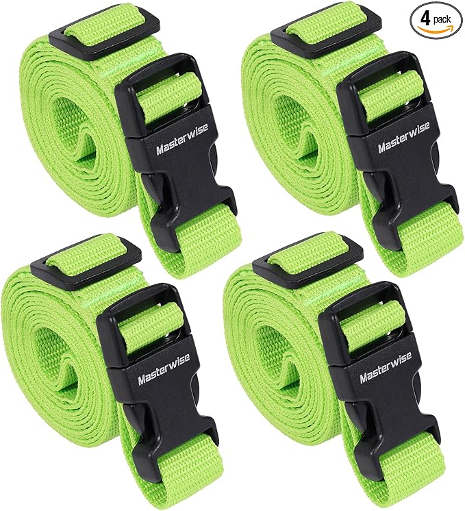 Buckle Straps with Clips, Adjustable Nylon Strap with Buckle, Packing Strap by Masterwise