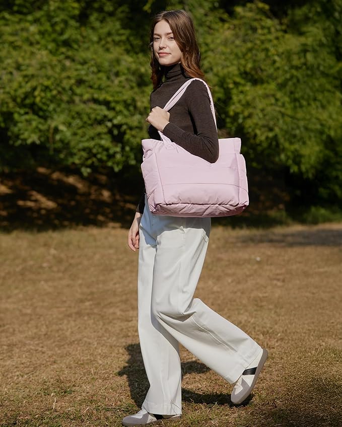 BAGSMART Tote Bag for Women, Lightweight Puffy Tote Bag - Image 6