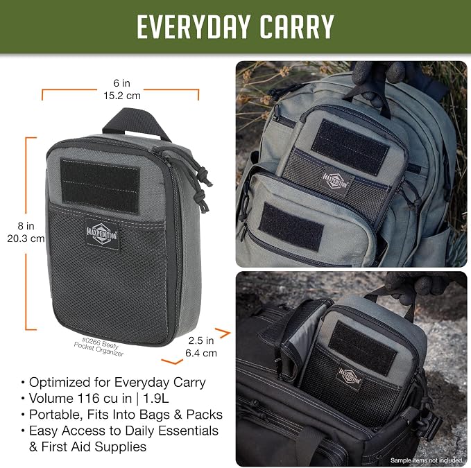 MAXPEDITION Beefy Pocket Organizer, MOLLE-Compatible, 1000D Nylon Tactical Pouch - Image 2