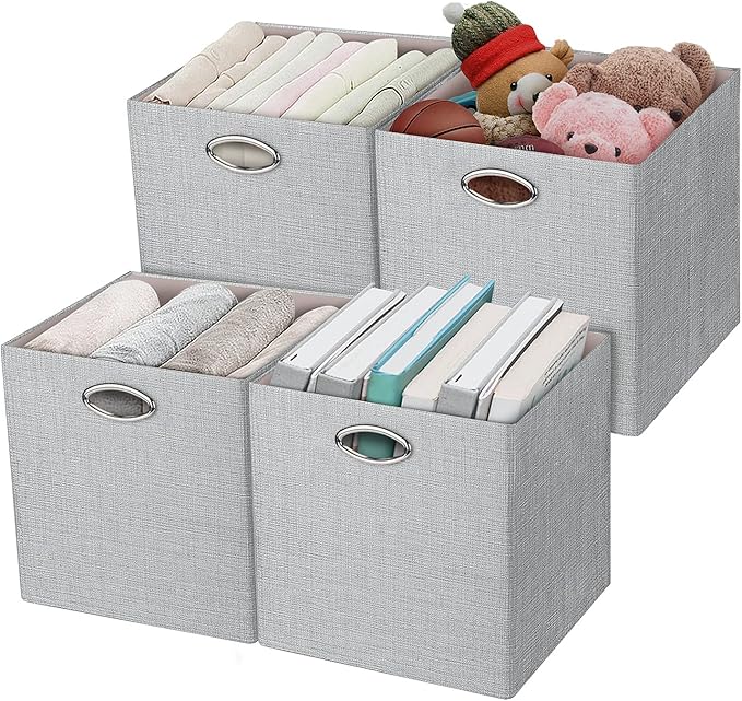Posprica Storage Cubes, 12×12 Collapsible Storage Basket Bins, Heavy Duty by Posprica