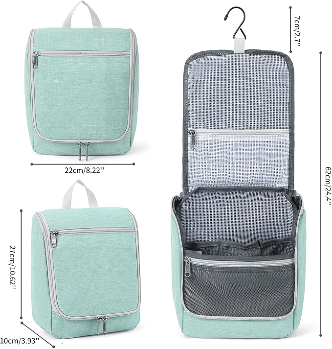 Della Gao Hanging Toiletry Bag for Men and Women, Portable Travel Makeup Bag - Image 4