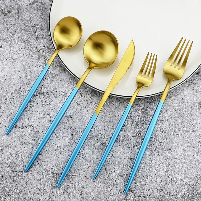 Gugrida 20-Piece 18/10 Stainless Steel Flatware Silverware, Luxury Dinnerware - Image 4