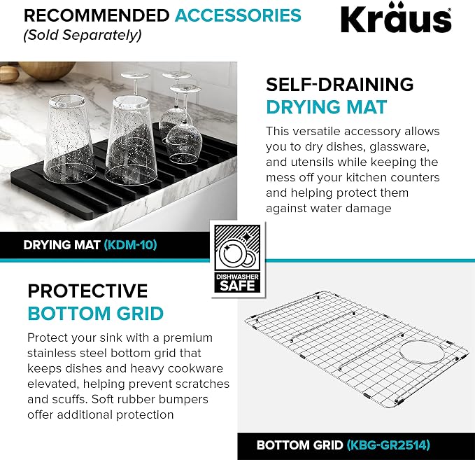 KRAUS Kitchen Sink Bellucci 29” Undermount Workstation Granite, Metallic Gray - Image 14