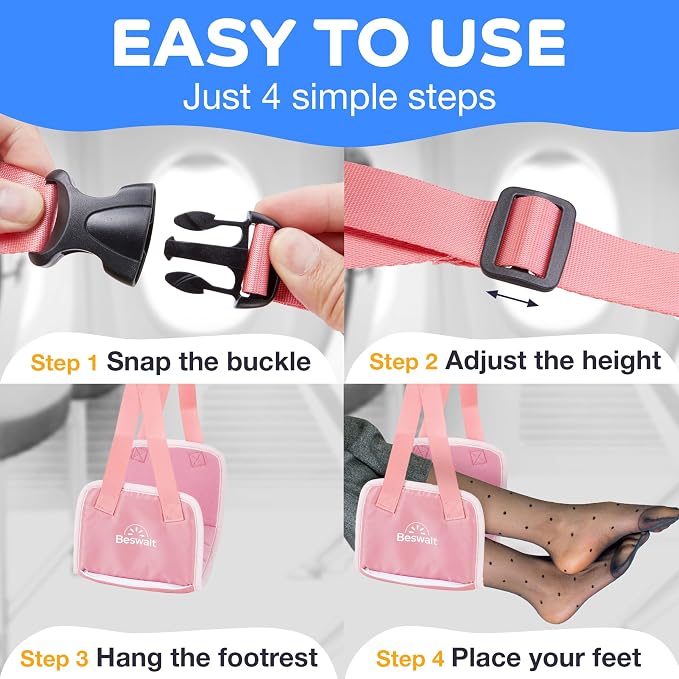 Portable Airplane Foot Hammock for Plane Travel - Image 7