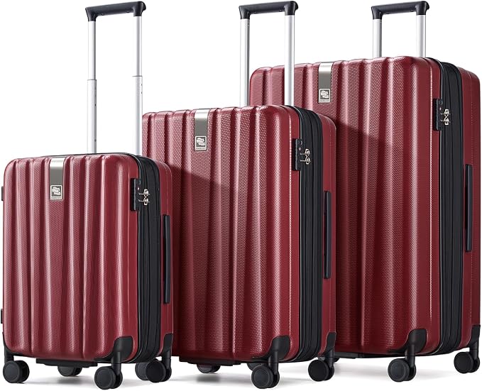 Hanke Expandable Hardshell Luggage Sets 3 piece Carry On Luggage by Hanke