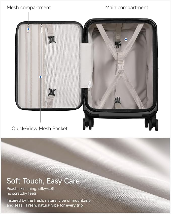 Carry On Luggage Top Opening, FLT Expandable Polycarbonate Hard Shell Suitcase - Image 8
