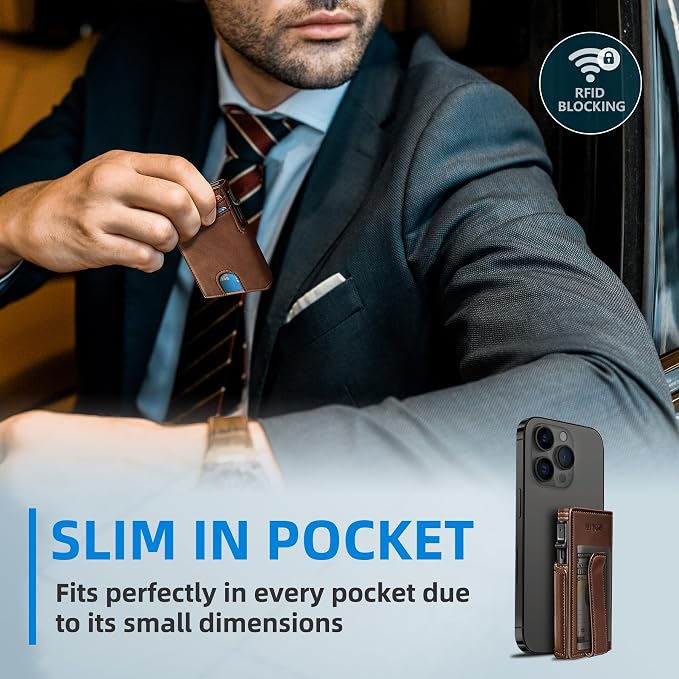 Wallet for Men with Money Clip Coins Pocket ID Window Gift Boxed, Slim Smart - Image 7