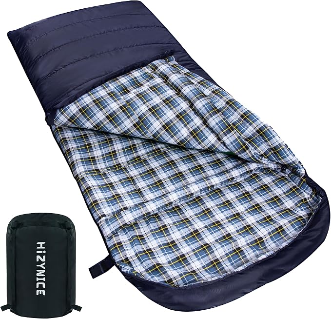 0 Degree Sleeping Bag 100% Cotton Flannel XXL by HiZYNICE