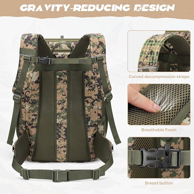 Maelstrom Tactical Backpack for Men, 40L Military Backpack, Water Resistant - Image 3