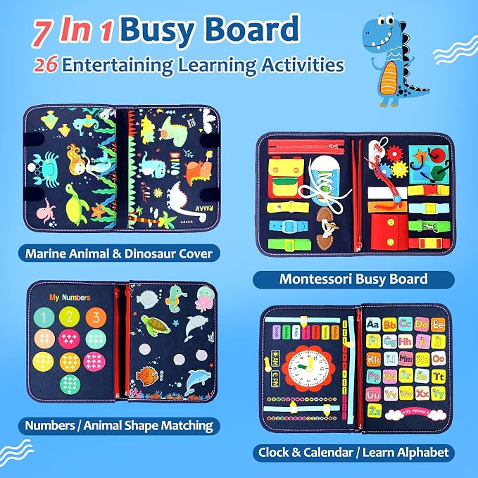 Qizfun Busy Board Montessori Toy - Image 3