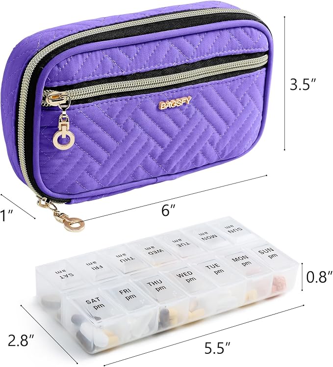 BAGSFY Pill Organizer Case 2 Times a Day- Weekly Medicine Organizer Travel Pill - Image 2