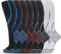 Compression Socks for Women Men Circulation Knee High 8 Pairs for Nurses by HELLOMOMOYA
