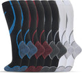 Compression Socks for Women Men Circulation Knee High 8 Pairs for Nurses by HELLOMOMOYA