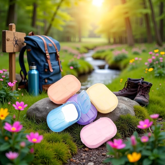 5 Boxes Eco Travel Soap Leaves, Portable Cleanser - Image 2