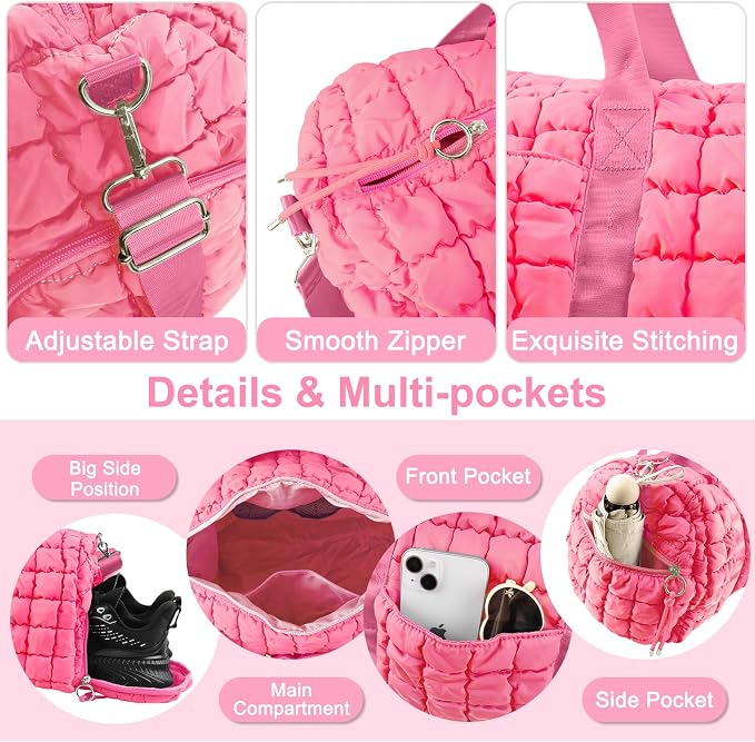 Quilted Travel Duffle Bag Gym Bag - Image 3